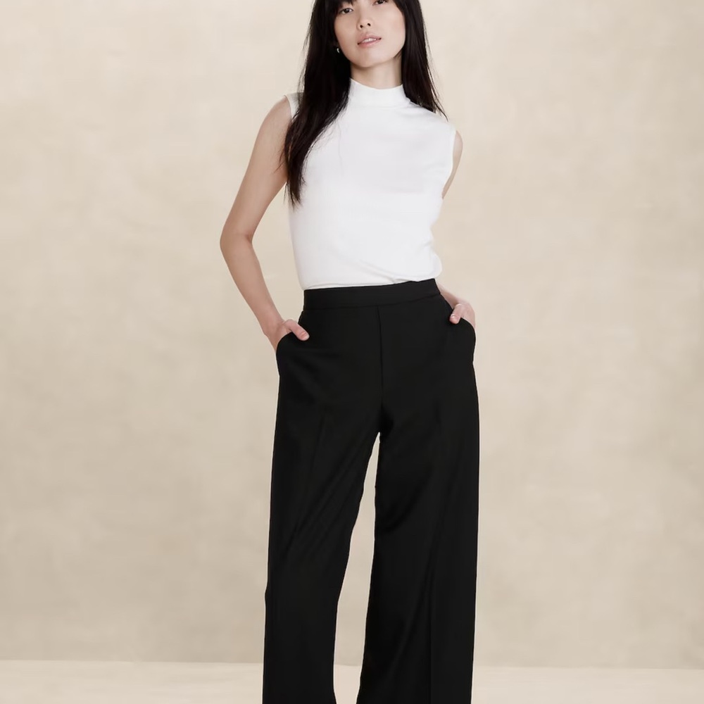 Banana Republic Black Wide-Leg Pants